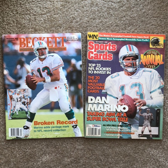 October/Dec 1995 Sports Cards Magazine Dan Marino Miami Dolphins Price Guides - Picture 1 of 12